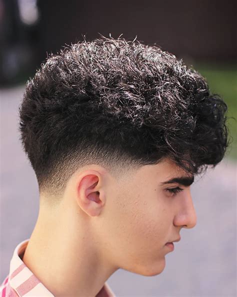 drop fade curly fringe